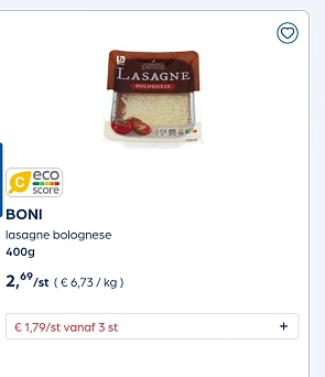 BONI lasagne bolognese 400g -33,34%