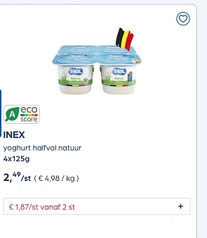 Inex -25% goedkoper