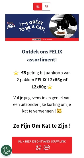 €5 cashback op FELIX 🐈🐈‍⬛