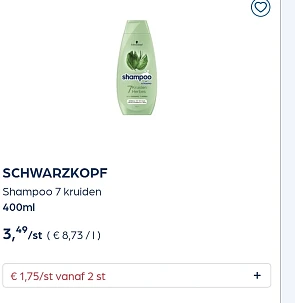 Schwarzkopf shampoo 50% goedkoper