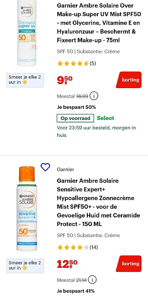 Zonnecrème tot 50% korting op bol