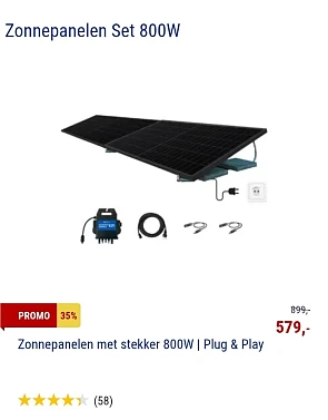 Tot 35% korting op Plug & play stekker zonnepanelen!