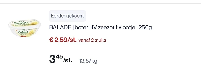 Balade boter met of zonder zout -25% korting