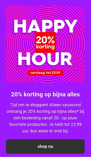 Alleen vanavond Happy Hour bij Hema -20%