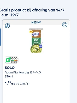 -100% SOLO Room Plantaardig 15 % V.G. 250ml