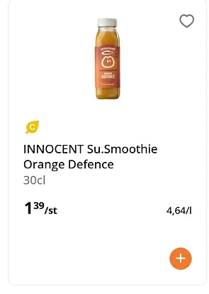 Innocent smoothie 30 cl -50% reactie Albert heijn