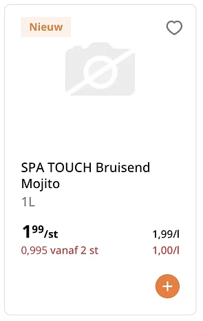Spa touch bruisend mojito 1L -50% vanaf 2 stuks