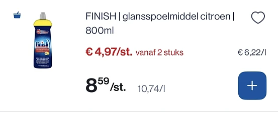 Sun glansspoelmiddel Citroën 800 ml -50% reactie Albert Heijn