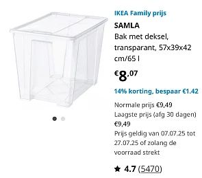 SAMLA opbergdozen -15%