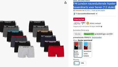 12 boxershorts FM London maat L