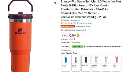 Stanley Flip Straw Tumbler 1.0 Waterfles