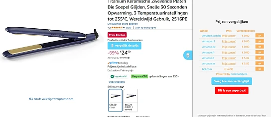 Prime Deal: BaByliss Midnight Luxe Stijltang