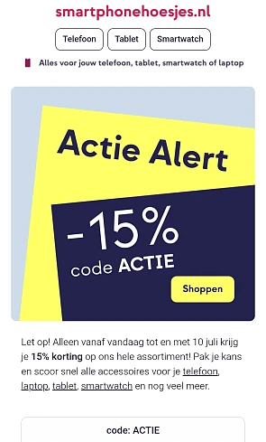 smartphonehoesjes.nl: 15% korting