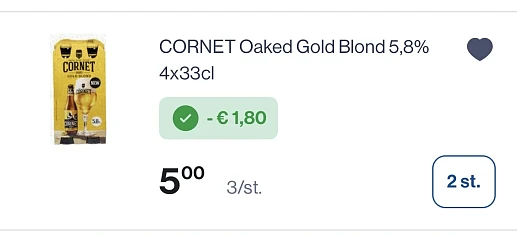 Cornet oaked gold blond 5,8 4x33 cl -30%