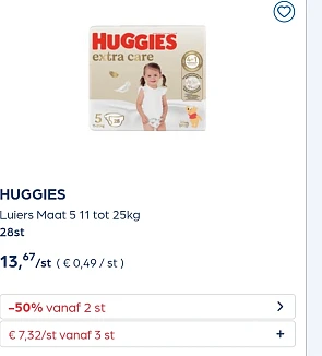 Huggies -50% extra