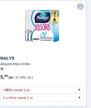 NALYS Absorb Maxi 2l 86v 3r -15% extra
