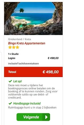 Super last minute: 7 nachten Kreta vlucht en logies voor 498€ voor 2 personen
