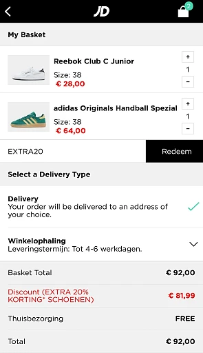 Hoge kortingen bij JD Sports + 20% bovenop de soldenprijzen