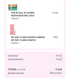 Rituals scrub en gratis staaltje parfum voor 8,52€