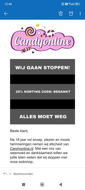 25% korting Candy online