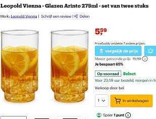 2 stuks - Leopold Vienna - Glazen Arinto 275ml