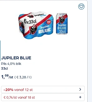 Jupiler blue -20% extra
