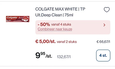 Colgate tandpasta met dubbele korting