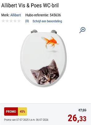 Allibert wc- brillen -45%