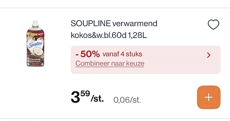 Soupline verwarmend kokos& witte bloemen -50% extra