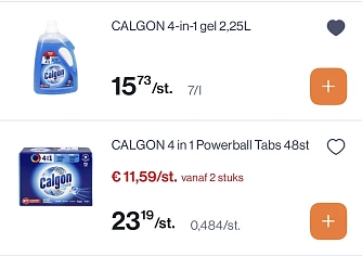 Calgon gel en tabs aan mooie prijs reactie Delhaize