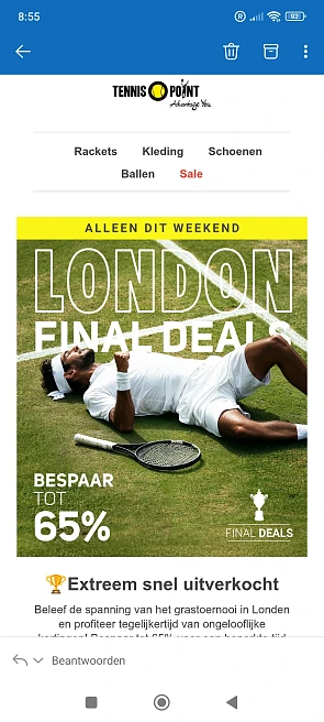 tennis point: tot 65% korting