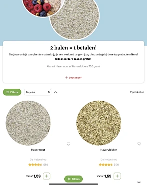 Denotenshop: havermout en havervlokken