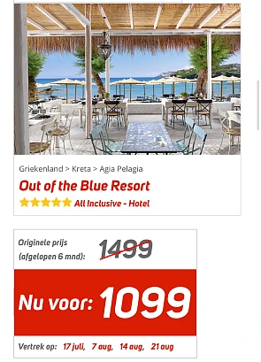 Weekenddeal Corendon ✈️ Out of the Blue Resort - Kreta
