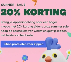 20% korting bij Omlet + tijdelijk 5% extra tot 20/7