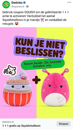 Squishmallows 1+1 gratis