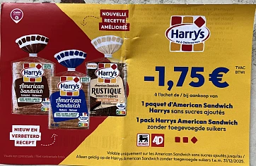 Coupon voor Harry’s aan rek bij Delhaize