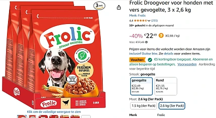 Frolic Droogvoer voor honden met vers gevogelte