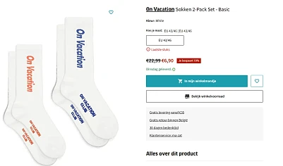 Vakantiesokken 🧦 met 70% korting bij Juttu
