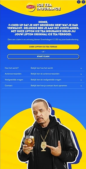 Gratis Lipton Ice Tea op een terrasje