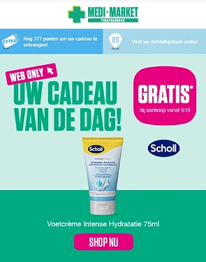 Gratis voetcrème bij medi-market
