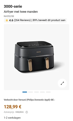 Philips 3000-serie airfryer met twee manden