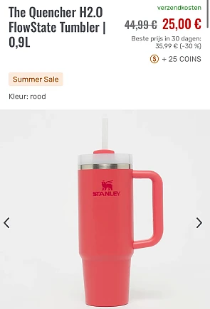Stanley Tumbler tot -45%