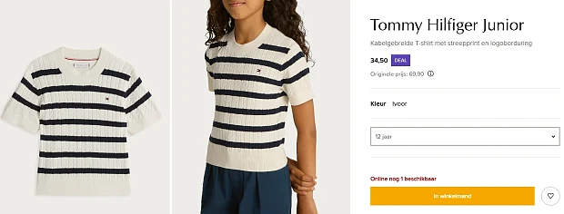 -51% Tommy Hilfiger gebreide t-shirt