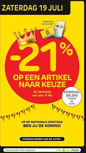 -21% op een artikel naar keuze vanaf €40