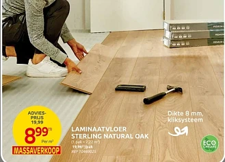 Laminaatvloer Sterling Natural Oak €8,99/m²