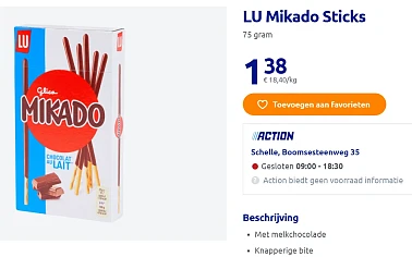 Mikado sticks LU extra voordelig bij Action 💙