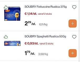Soubry pasta rustica 375-500 gram -50%