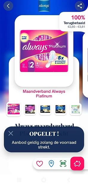Always platinum 100% terugbetaald