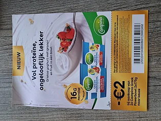 -€2 bij aankoop van 2x campina greek powerbowl 2x175g naar keuze.