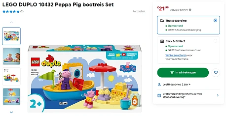 Tot -31% op LEGO Duplo Peppa Pig